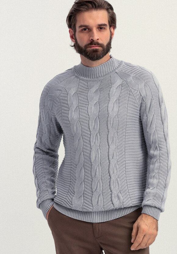 Джемпер мужской с фактурными косами шир.  580, рис. 8