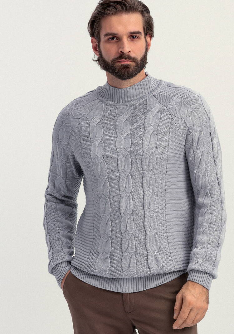 Джемпер мужской с фактурными косами шир.  750, рис. 8