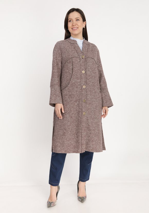 Пальто на пуговицах с объемными карманами шир.  580, рис. 1