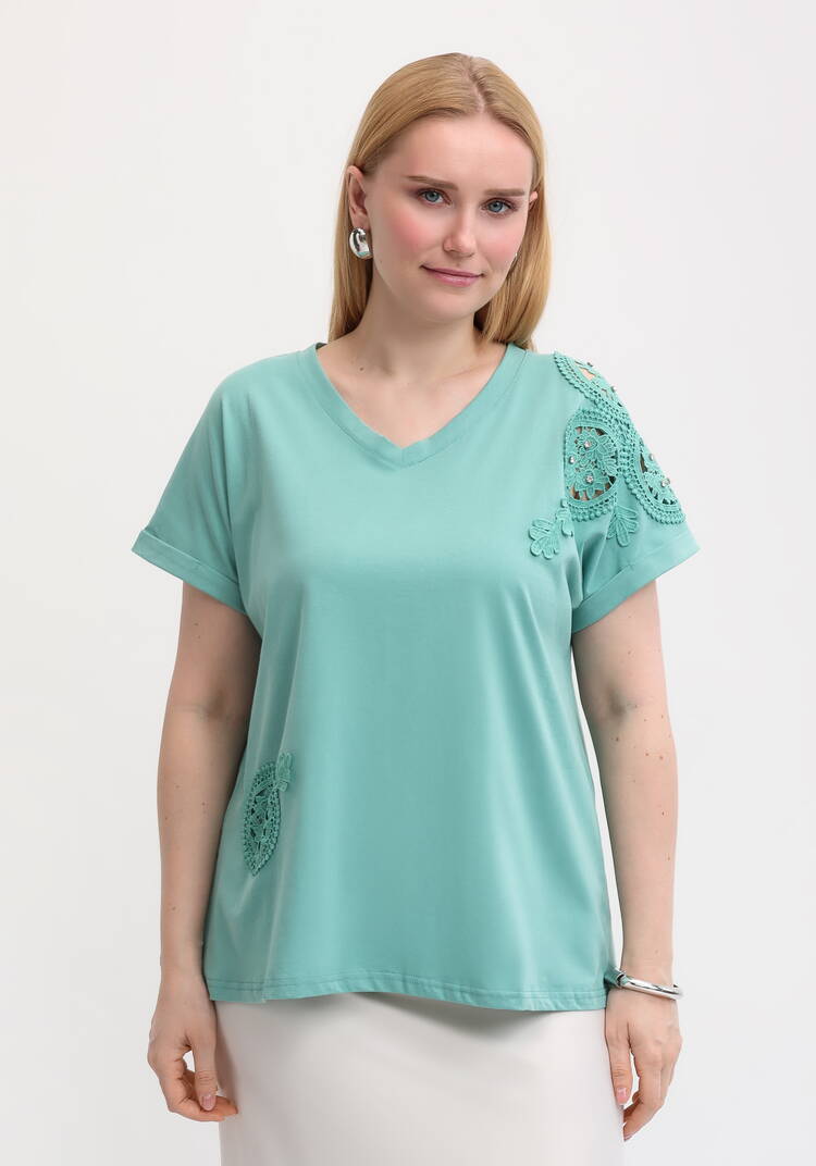 Блуза с вставкой узора из кружева шир.  750, рис. 9