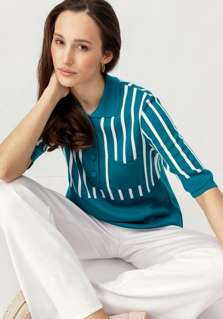 Джемпер-поло с вертикальной полосой шир.  750, рис. 9