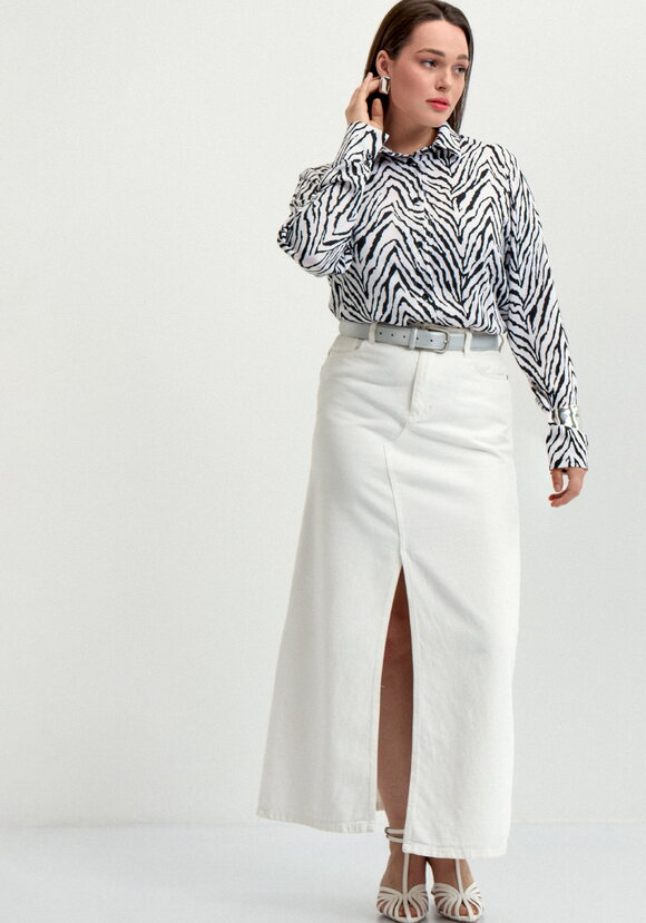 Блуза с анималистичным принтом на пуговицах шир.  580, рис. 10