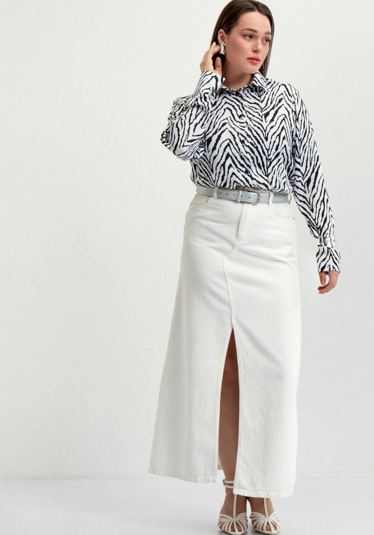 Блуза с анималистичным принтом на пуговицах шир.  750, рис. 10