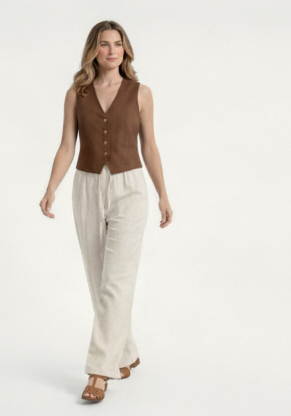 Брюки прямые от бедра из льна Шаила шир.  580, рис. 7