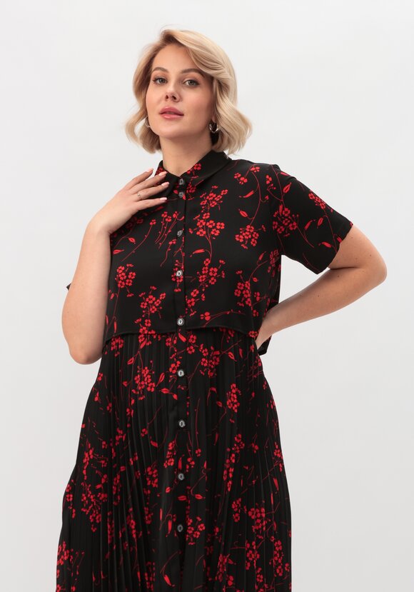 Платье  с плиссировкой шир.  580, рис. 2