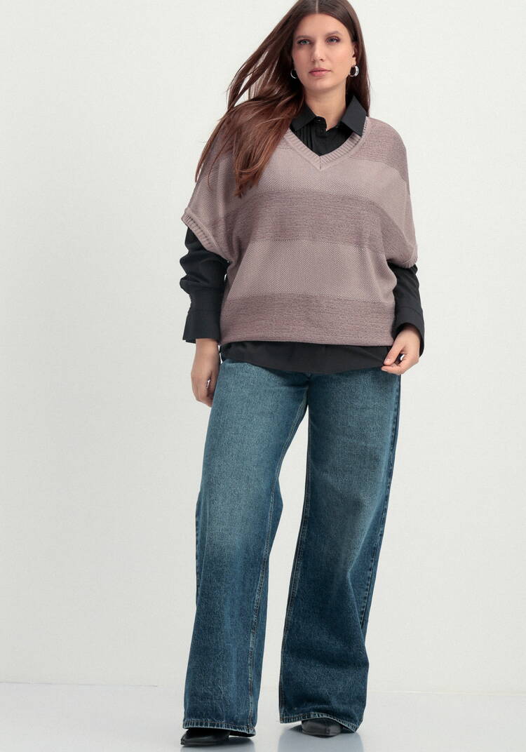 Жилет с V-образным вырезом свободного кроя шир.  750, рис. 18