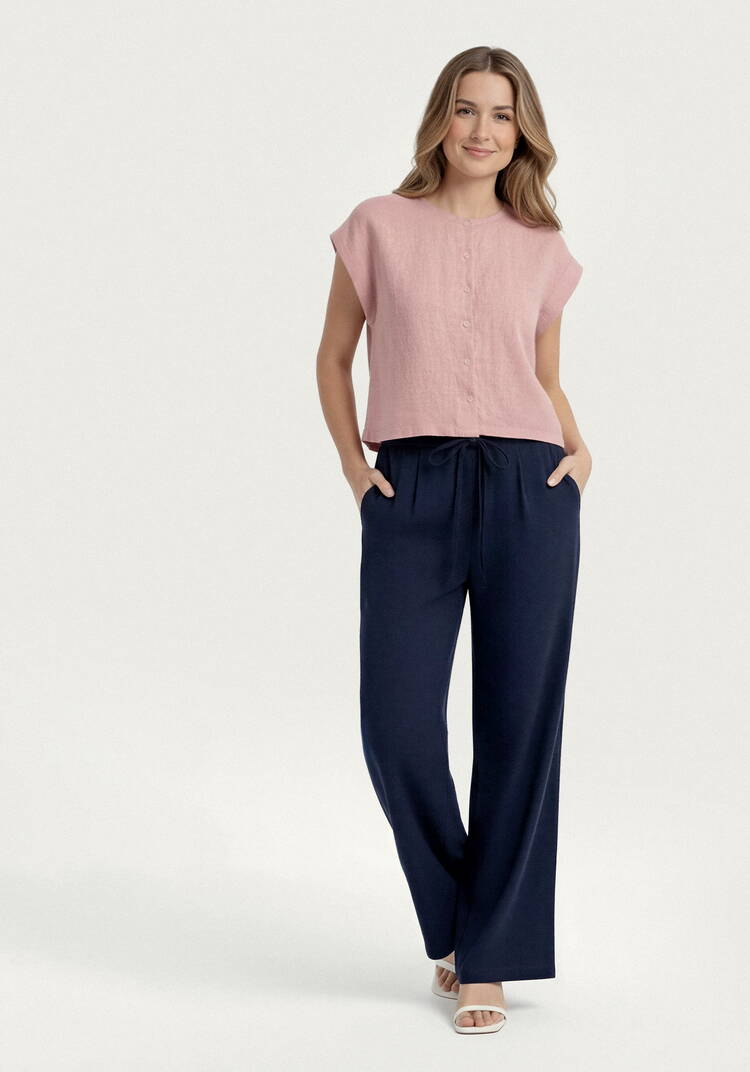 Брюки прямые от бедра из льна Шаила шир.  750, рис. 9