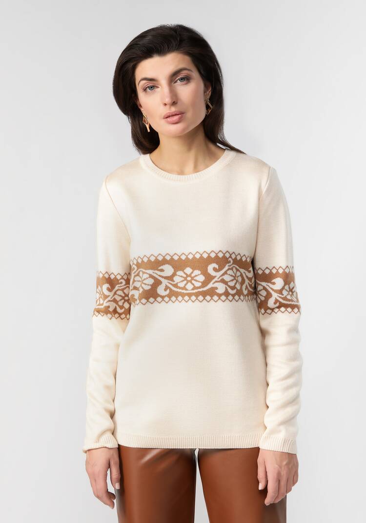 Джемпер женский с рисунком по груди и рукавам шир.  750, рис. 4