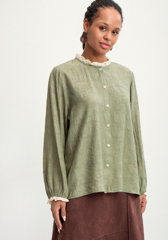 Блуза с отделкой кружева Аниса шир.  580, рис. 12