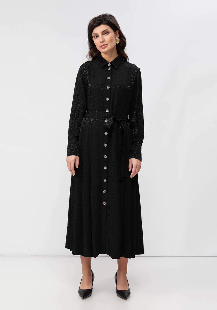 Платье на пуговицах со складками на юбке шир.  750, рис. 10