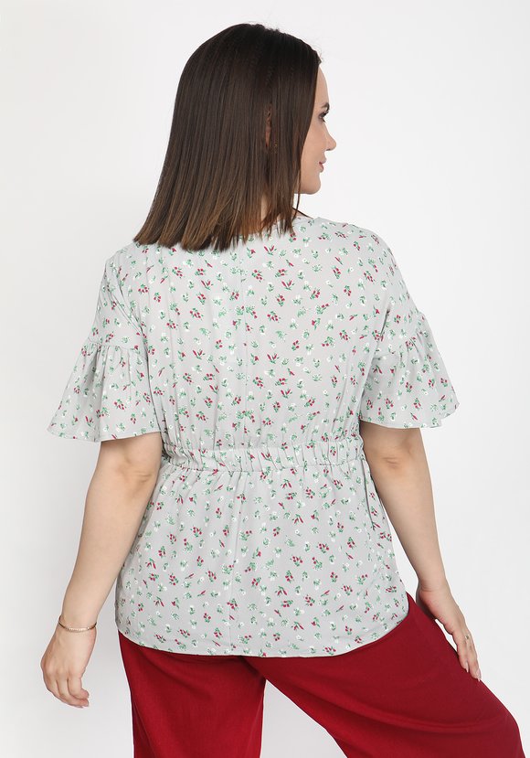 Блуза с рюшами на рукавах шир.  580, рис. 6