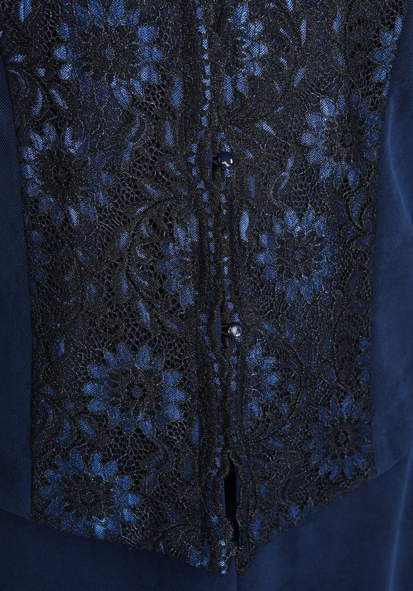 Пиджак на пуговицах с кружевной отделкой шир.  580, рис. 4