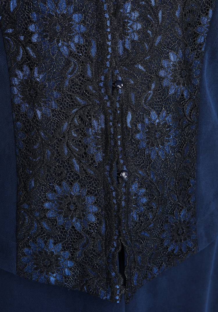 Пиджак на пуговицах с кружевной отделкой шир.  750, рис. 4