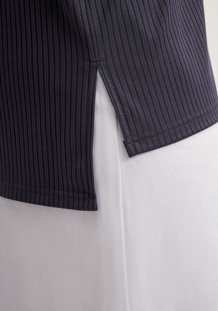 Поло с отложным воротником в рубчик шир.  750, рис. 14