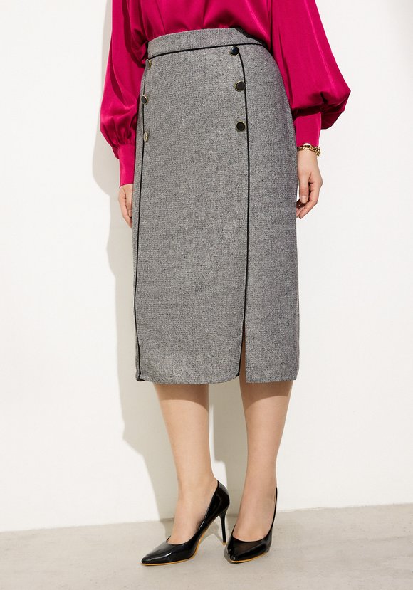 Юбка с отделкой кантом и пуговицами шир.  580, рис. 3