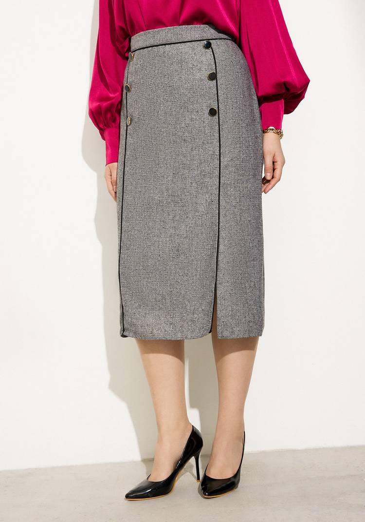 Юбка с отделкой кантом и пуговицами шир.  750, рис. 3