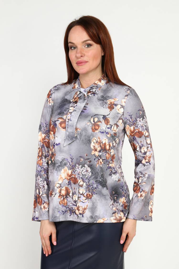 Блуза с принтом и бантом шир.  750, рис. 5