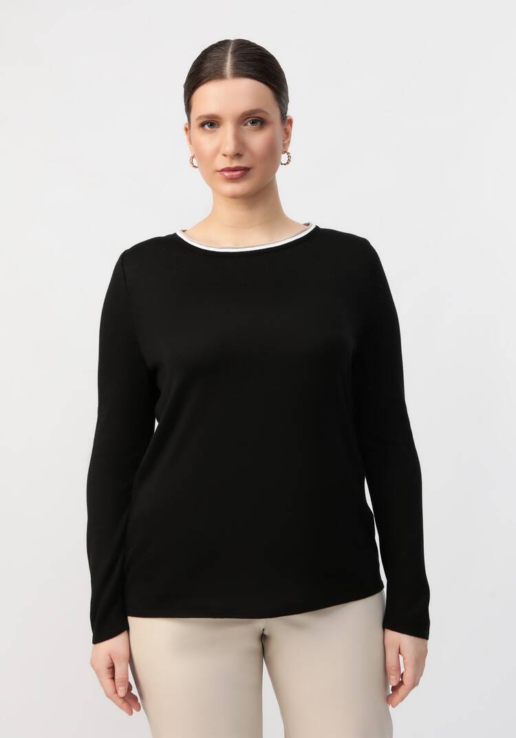 Джемпер с контрастной окантовкой горловины шир.  750, рис. 4