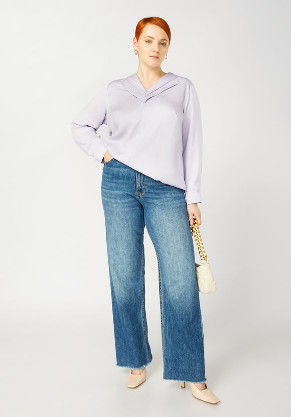 Блуза с оригинальной отделкой по горловине шир.  580, рис. 11