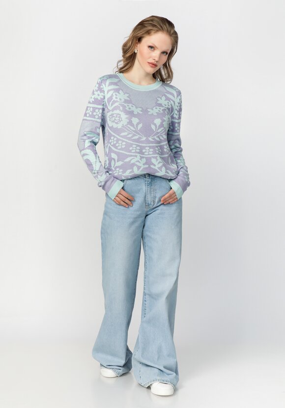 Джемпер женский с жаккардовым рисунком шир.  580, рис. 12