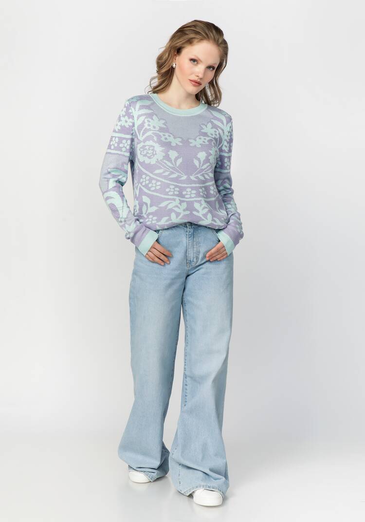 Джемпер женский с жаккардовым рисунком шир.  750, рис. 12