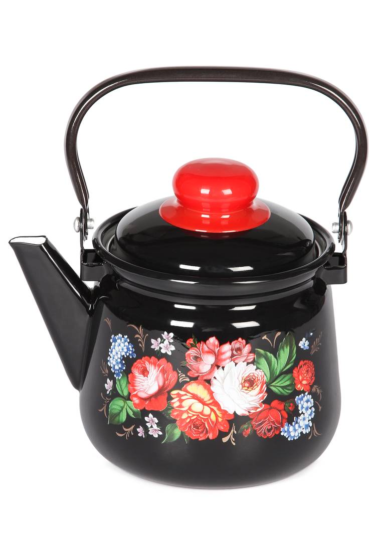 Чайник эмалированный Жостовские мотивы шир.  750, рис. 3
