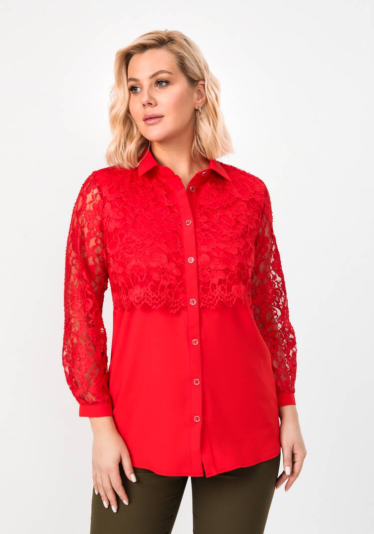 Блуза с ажурным кружевом на груди шир.  750, рис. 23