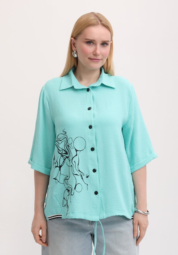 Рубашка с рукавом 3/4 и принтом шир.  580, рис. 16