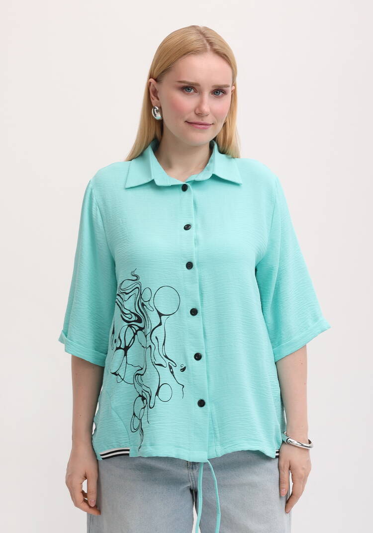 Рубашка с рукавом 3/4 и принтом шир.  750, рис. 16