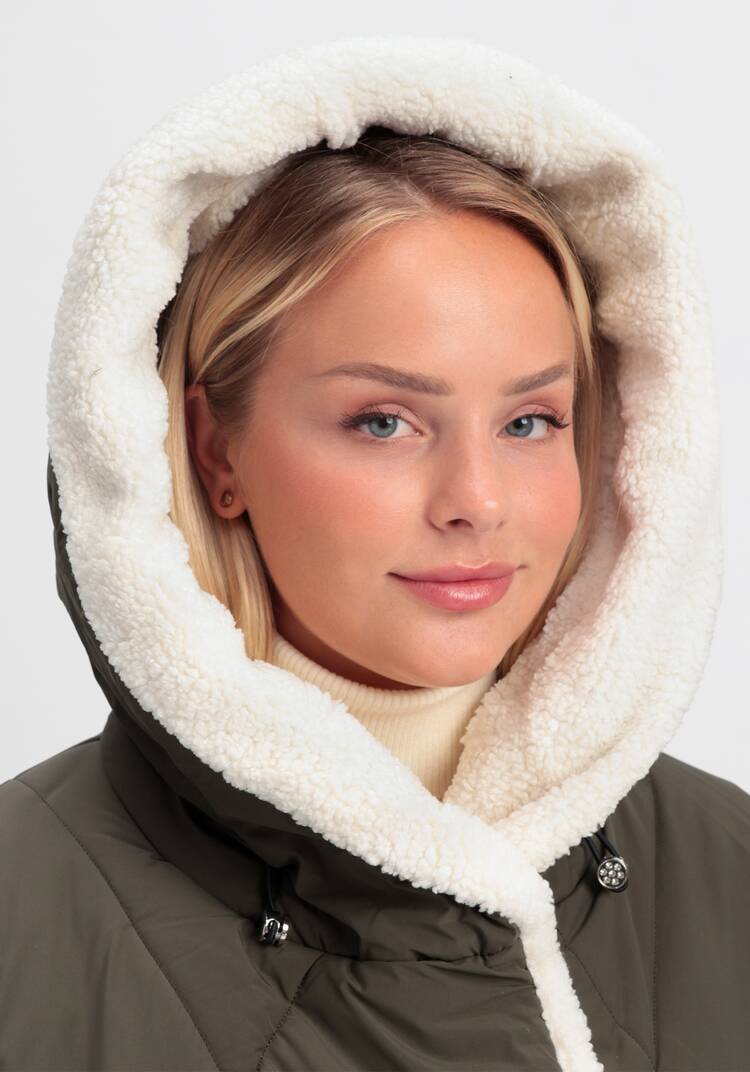 Пальто с меховой опушкой и капюшоном шир.  750, рис. 14