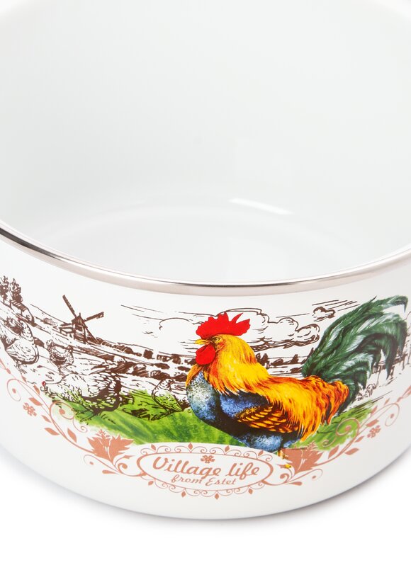 Эмалированная кастрюля с крышкой Петушок шир.  580, рис. 17