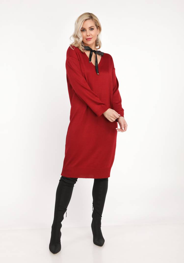 Платье прямого силуэта с атласным бантом шир.  750, рис. 5