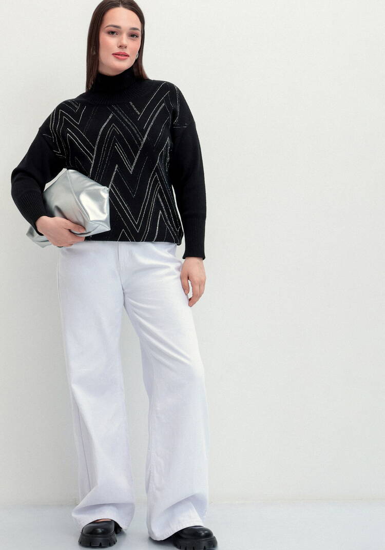 Свитер с геометрическим рисунком из страз шир.  750, рис. 8