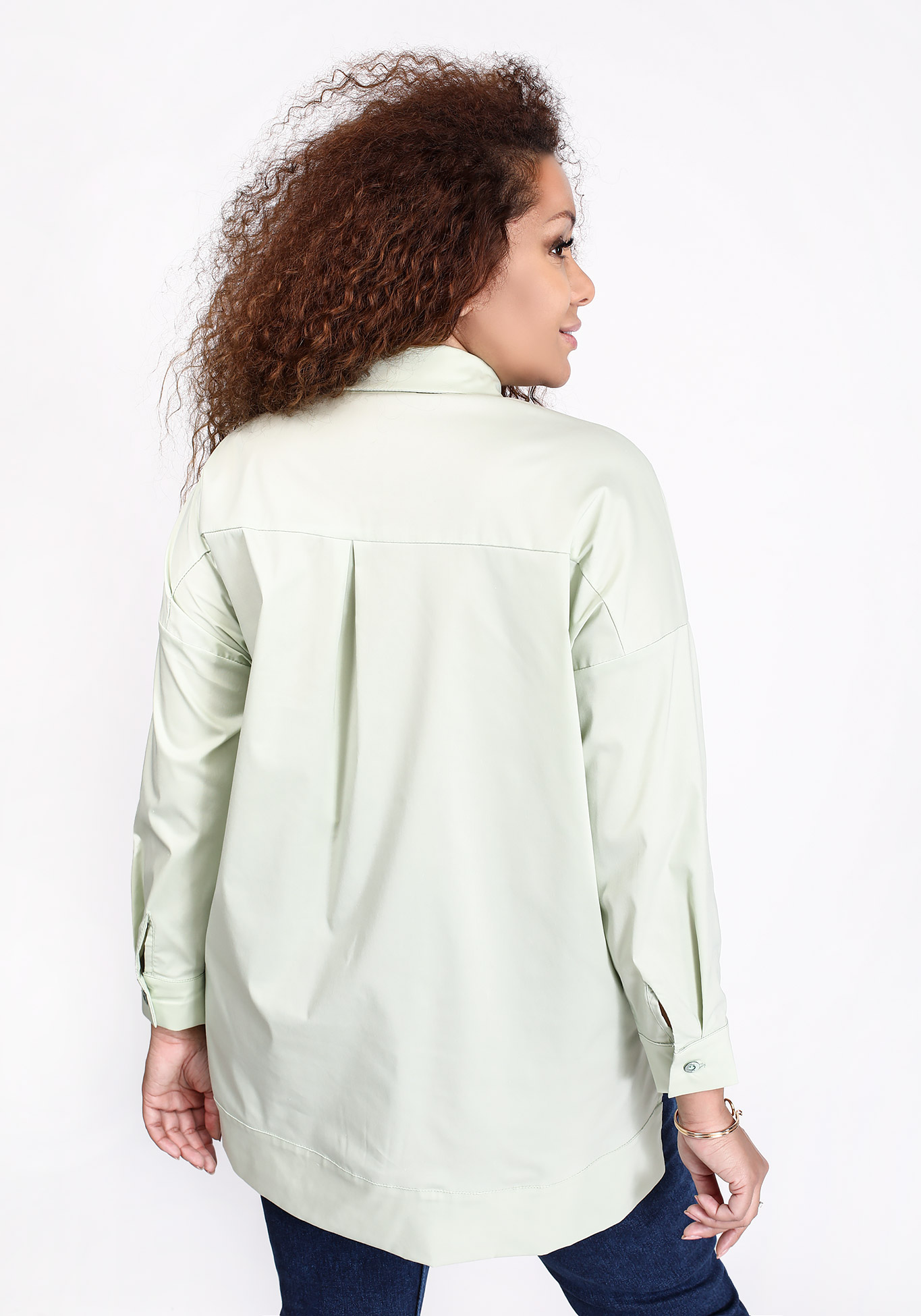 Рубашка с принтом на кармане Julia Weber, размер 48, цвет айвори - фото 3