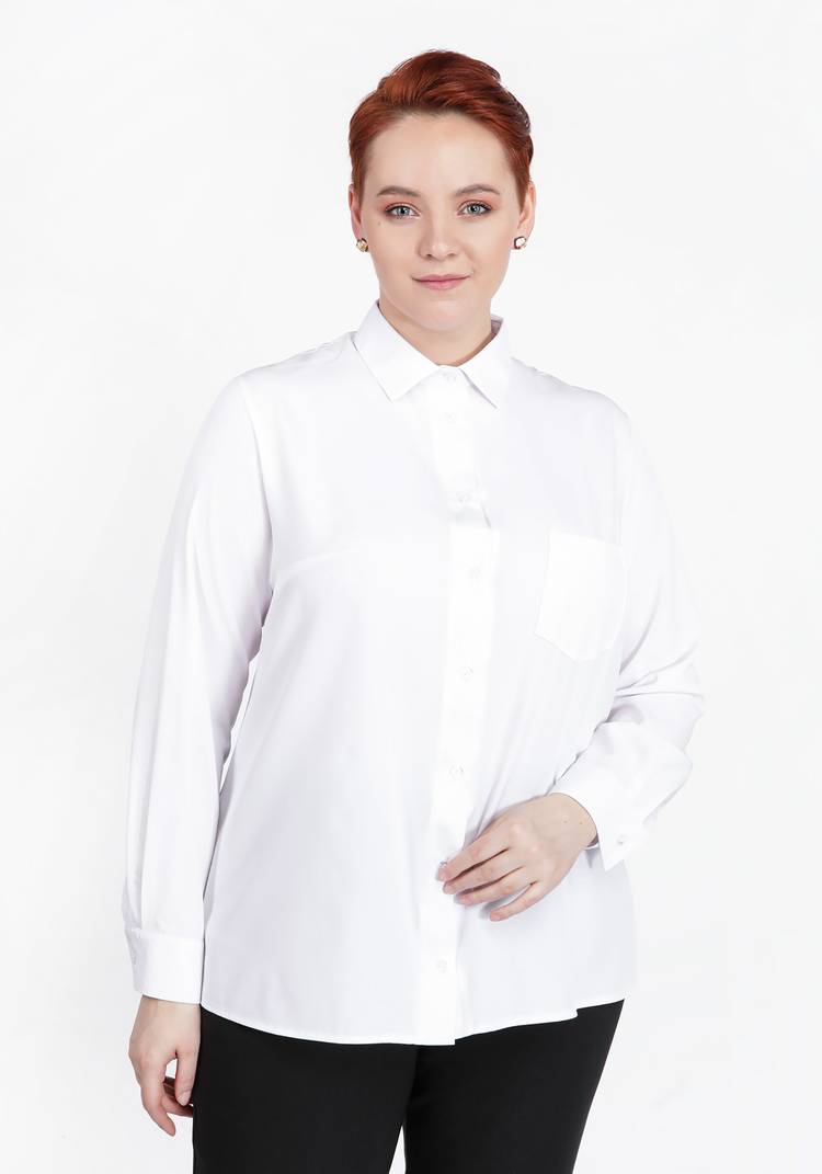 Рубашка женская классическая прямого кроя шир.  750, рис. 1