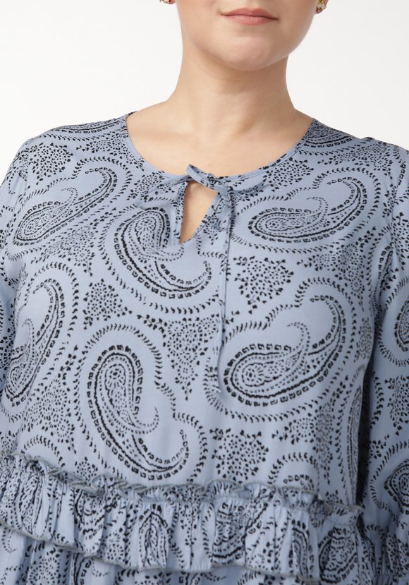 Платье принтованное с воланами шир.  580, рис. 4