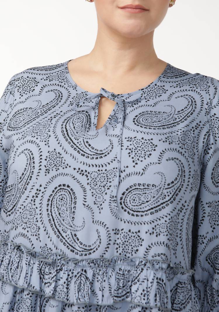 Платье принтованное с воланами шир.  750, рис. 4