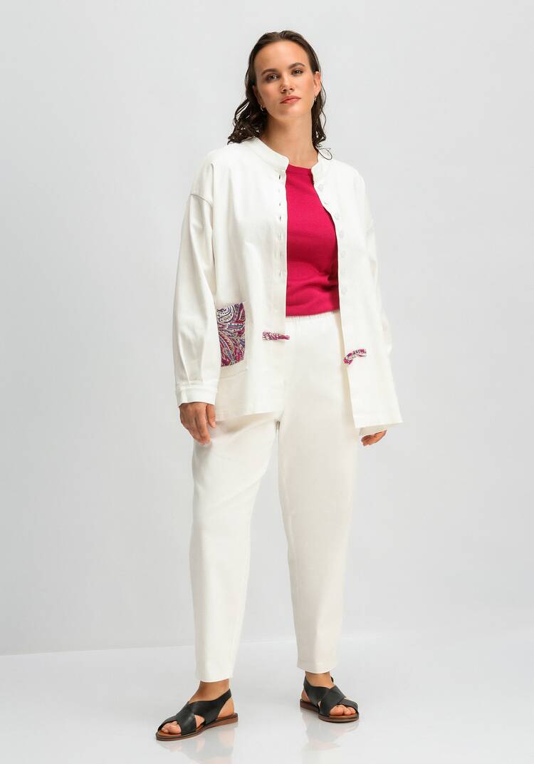 Брюки с контрастной отделкой шир.  750, рис. 23