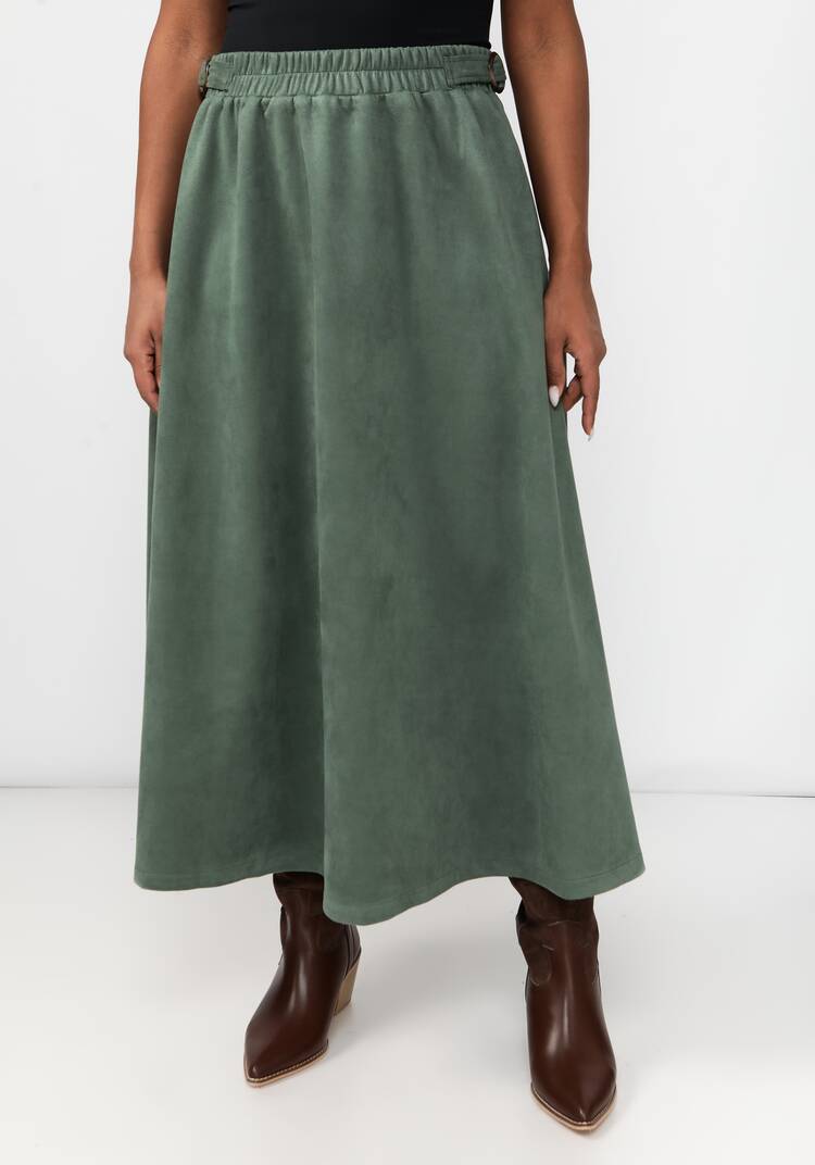 Юбка из экозамши А-силуэта шир.  750, рис. 4