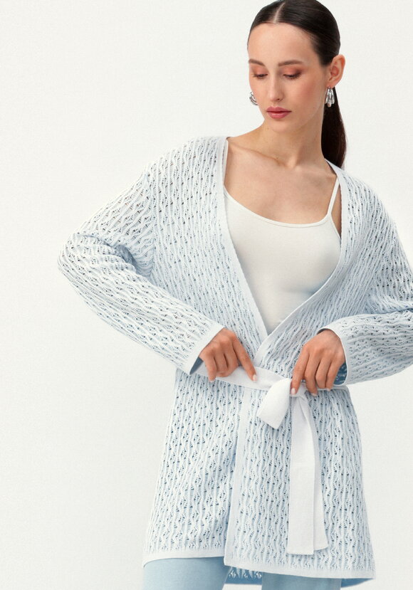 Кардиган ажурной вязки шир.  580, рис. 16