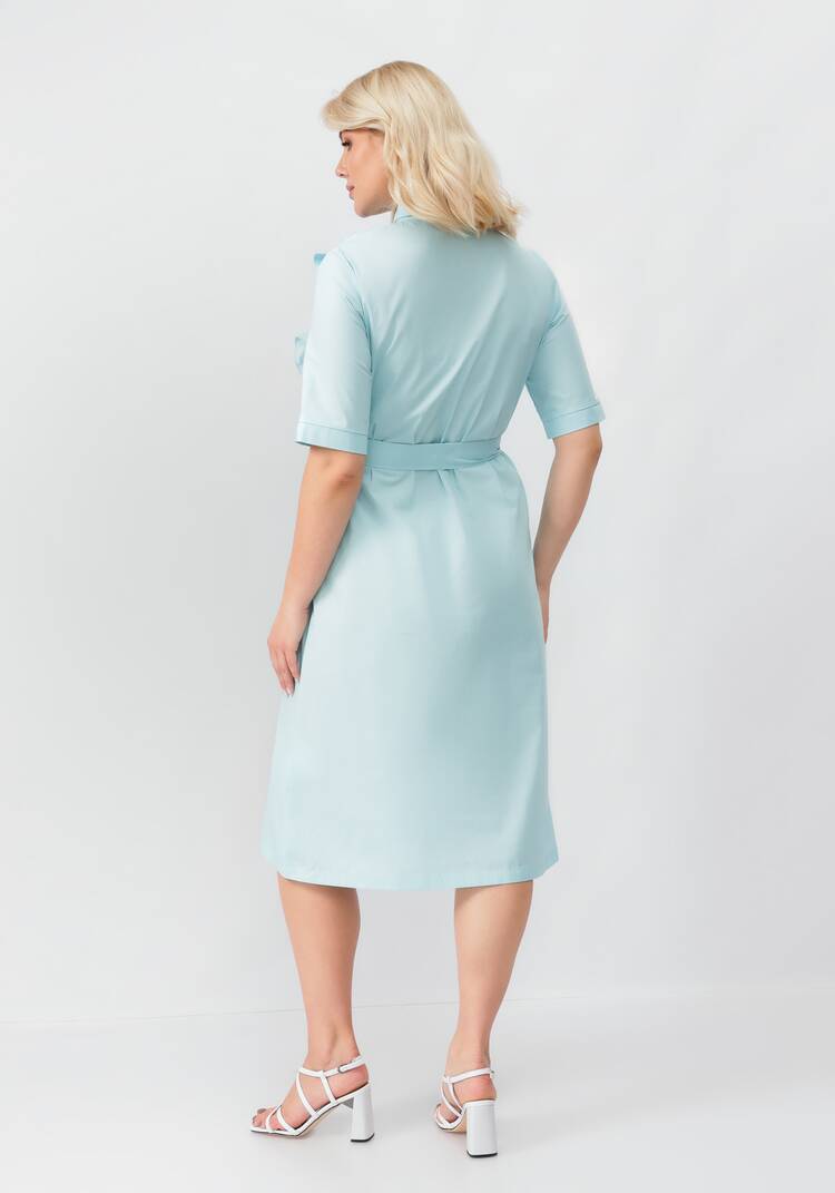 Платье на пуговицах с декоративной сборкой шир.  750, рис. 11