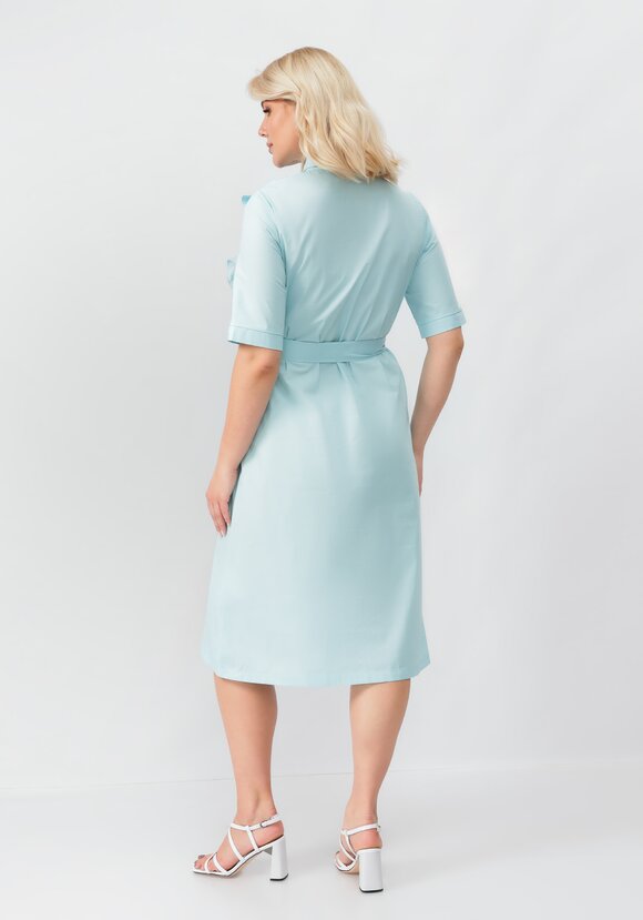 Платье на пуговицах с декоративной сборкой шир.  580, рис. 11