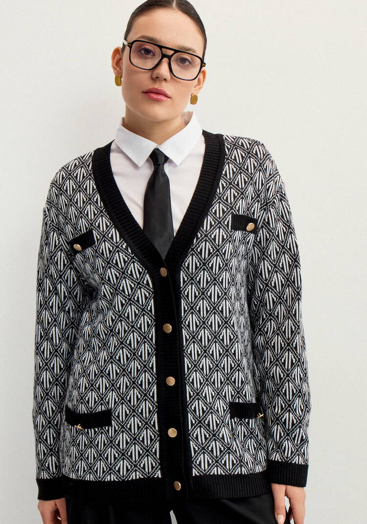 Кардиган удлиненный с графичным орнаментом шир.  750, рис. 6