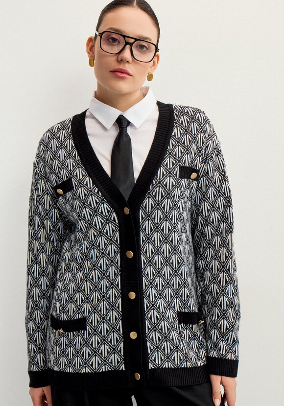 Кардиган удлиненный с графичным орнаментом шир.  580, рис. 6