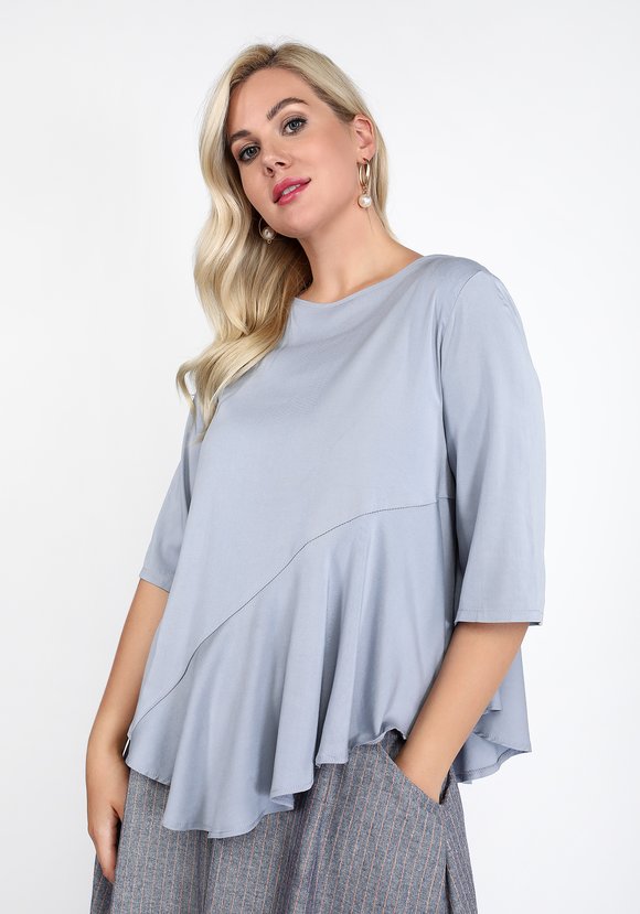 Блуза с асимметричным воланом шир.  580, рис. 2