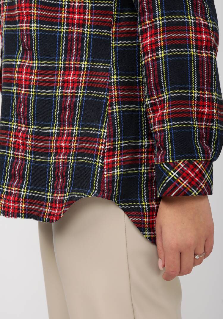 Рубашка в клетку с вышивкой и карманами шир.  750, рис. 7