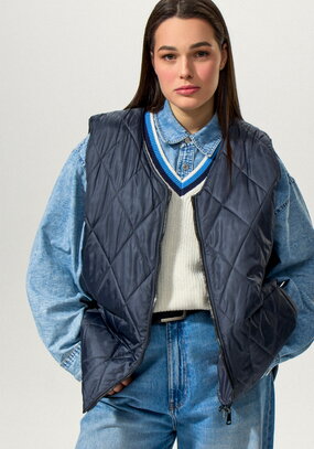 Жилет стеганый свободного кроя на молнии