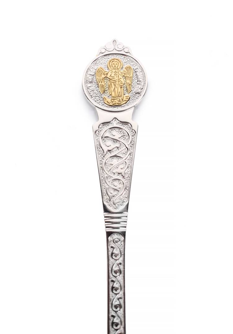 АРХИВ Серебряная ложка Ангел-Хранитель шир.  750, рис. 9