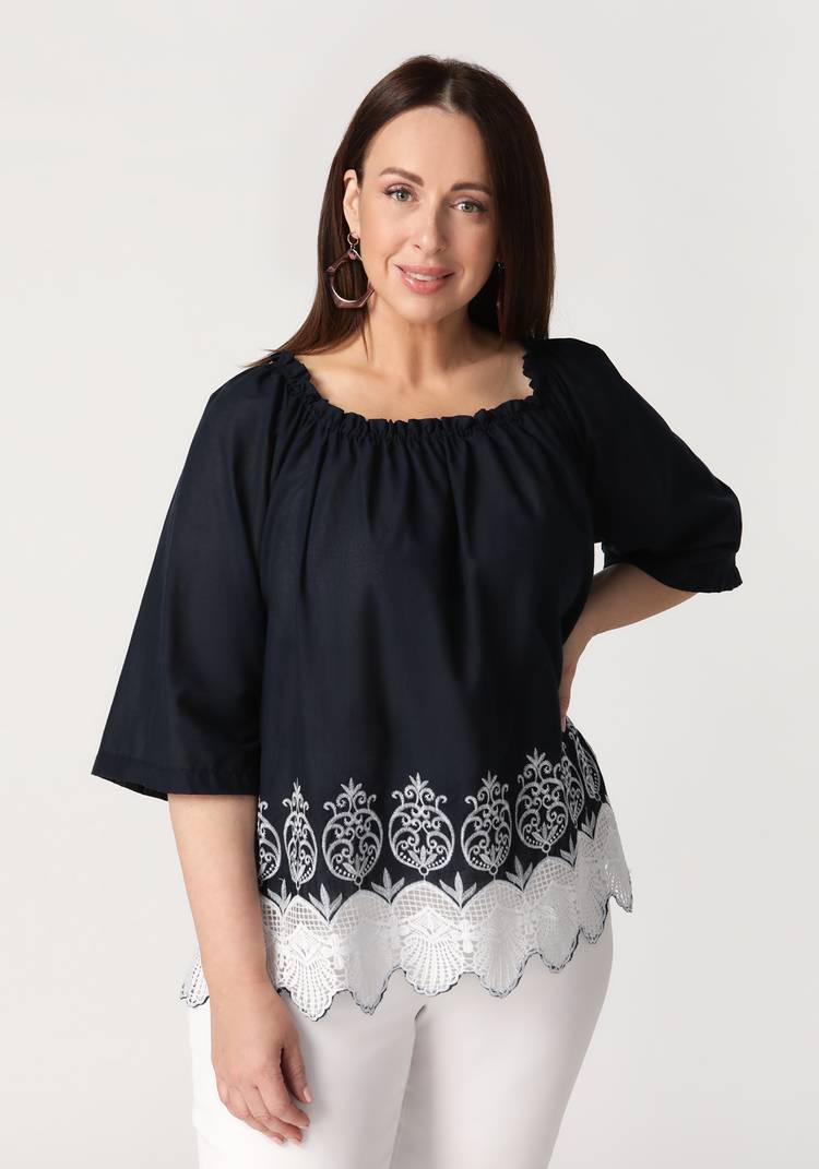 Блуза Роскошь кружева шир.  750, рис. 5
