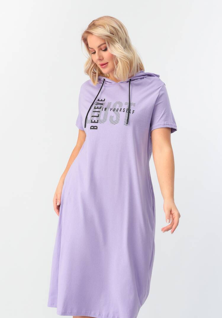 Платье с капюшоном свободного кроя шир.  750, рис. 8